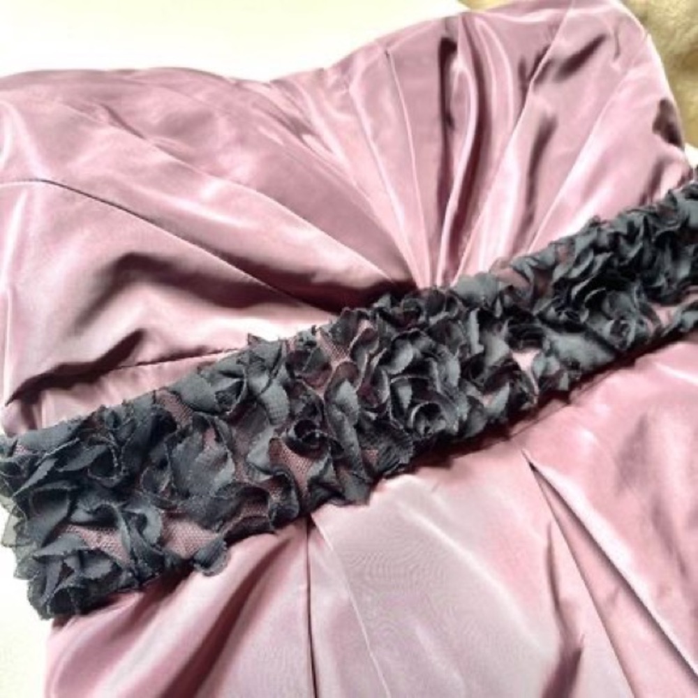 Beautiful strapless Boho Vintage dress in silver plum colour